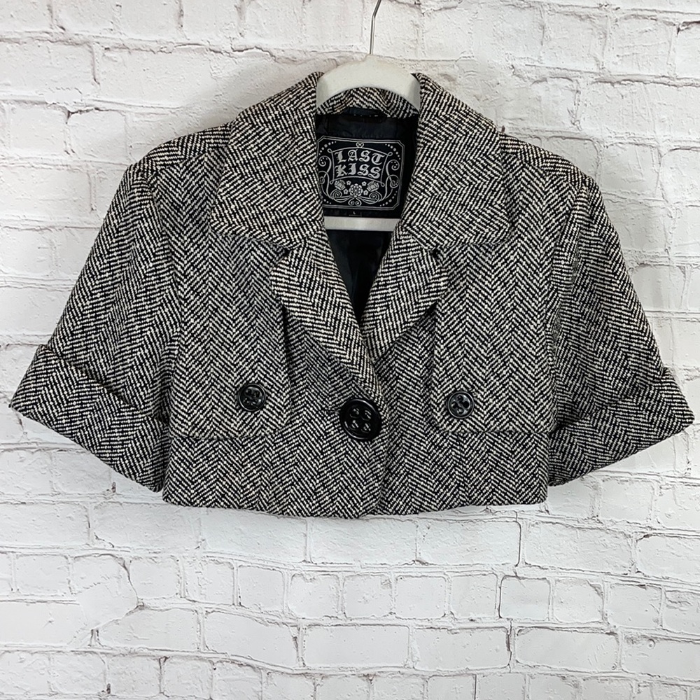Last Kiss Cropped Bolero Blazer Jacket Size Large